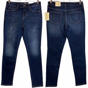 Universal Thread Distressed Mid Rise Skinny Stretch Dark Wash Jeans 6